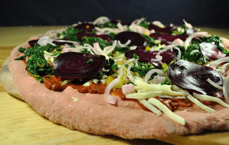 Roasted Beet and Chard Pizza